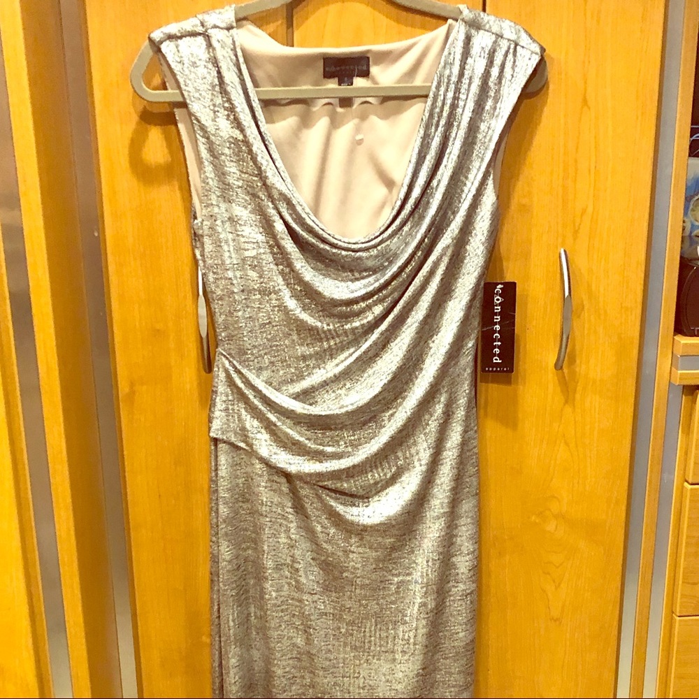 Silver/champagne evening gown new sz6